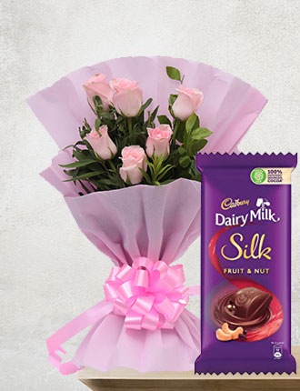 Rosy blushes with Cadbury dairy milk silk Chocolate